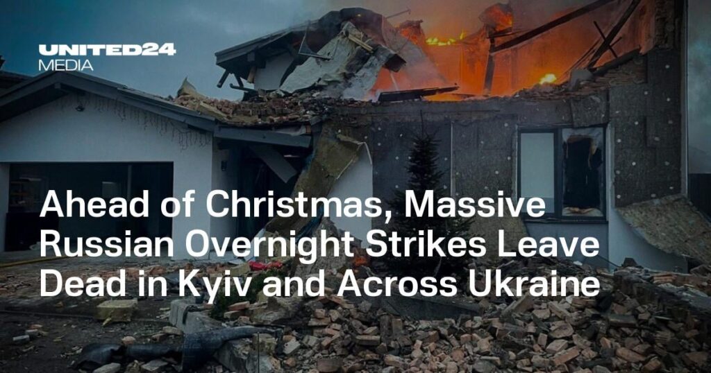 Vor Weihnachten kommt es bei massiven russischen Nachtstreiks in Kiew und in der gesamten Ukraine zu Toten
