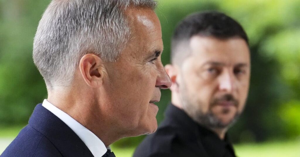 Premierminister Carney und der ukrainische Politiker Selenskyj diskutieren über die Entwicklungen bei den Friedensgesprächen Premierminister Carney und der ukrainische Politiker Selenskyj diskutieren über die Entwicklungen bei den Friedensgesprächen