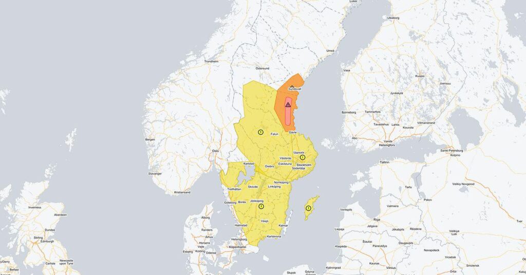 SMHI: Rote Wetterwarnung in Gävleborg