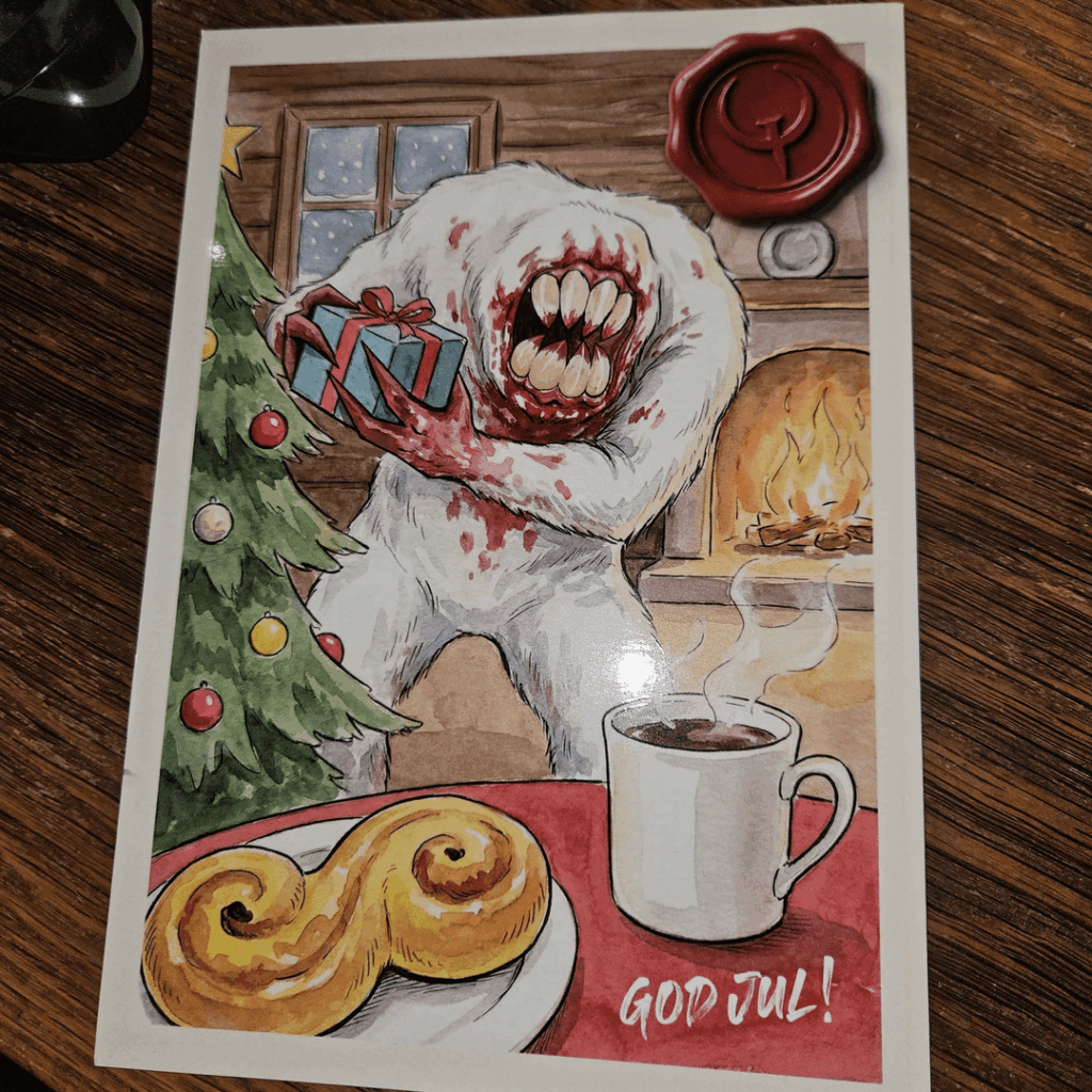 Eine Weihnachtskarte vom Weihnachtsmann an alle Quäker