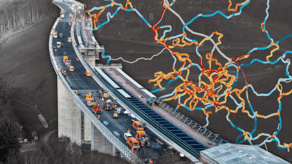 Wie eine gesperrte Brücke eine ganze Region lahmlegte | Am Montag eröffnet die neue Rahmedetalbrücke [an der A45], nachdem ihr Vorgänger vor vier Jahren gesprengt wurde. Daten zeigen, welches Chaos die Sperrung in Lüdenscheid auslöste, und was anderen Regionen mit maroden Brücken droht.