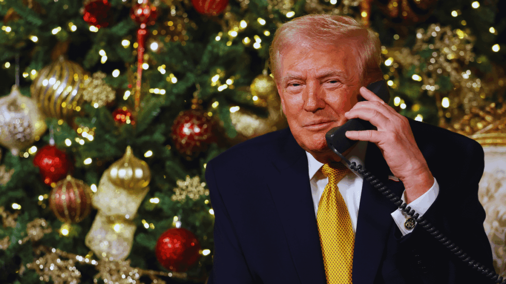 Trump erzählt Kindern in bizarren Weihnachtsanrufen, dass der Weihnachtsmann nicht Amerika infiltriert und dass seine Kohle „sauber und schön“ ist Trump erzählt Kindern in bizarren Weihnachtsanrufen, dass der Weihnachtsmann nicht Amerika infiltriert und dass seine Kohle „sauber und schön“ ist