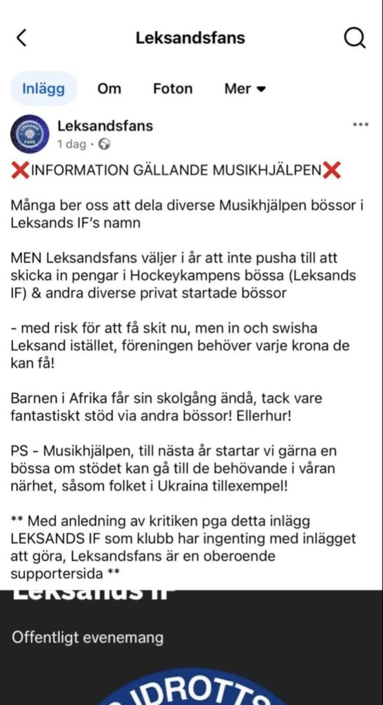 Leksand-Fans scheinen nett zu sein