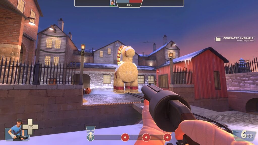 Team Fortress 2 Weihnachtsupdate, bei dem das Ziel darin besteht, den Galgen zu verbrennen. Einige Highlights. Team Fortress 2 Weihnachtsupdate, bei dem das Ziel darin besteht, den Galgen zu verbrennen. Einige Highlights.