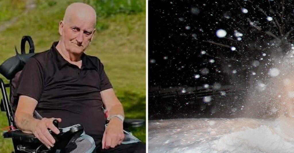 Johans Vater Kaj, 80, wurde die ganze Nacht vom Krankenwagen im Schneesturm zurückgelassen