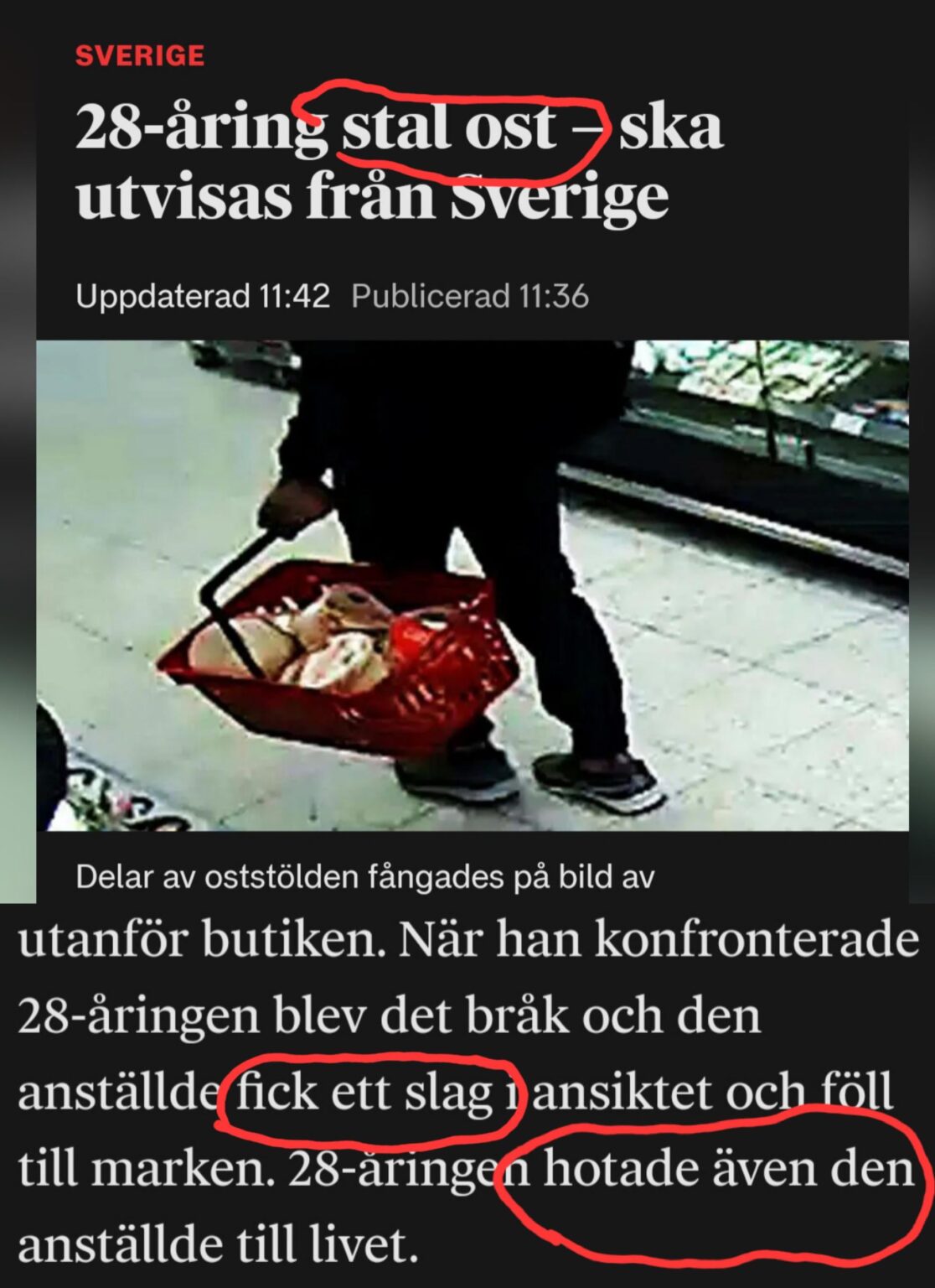 DN: Warum wird in der Schlagzeile der Käsediebstahl erwähnt, nicht aber Körperverletzungs-/Morddrohungen gegen das Personal?