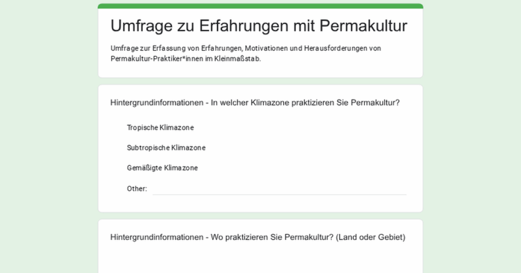 Würdet ihr mir mit euren Erfahrungen zu Permakultur weiterhelfen? Würdet ihr mir mit euren Erfahrungen zu Permakultur weiterhelfen?