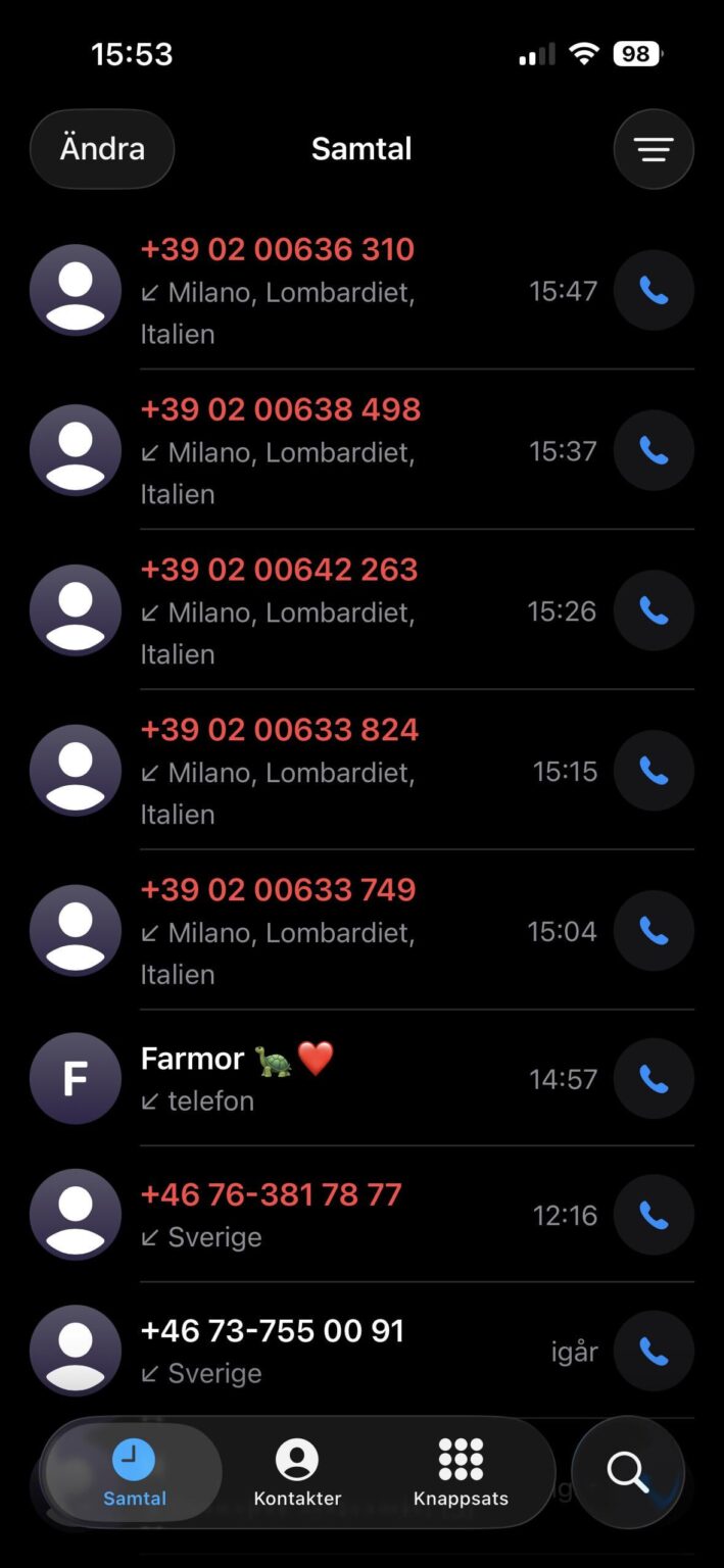 Bekommt sonst noch jemand Anrufe aus Italien?