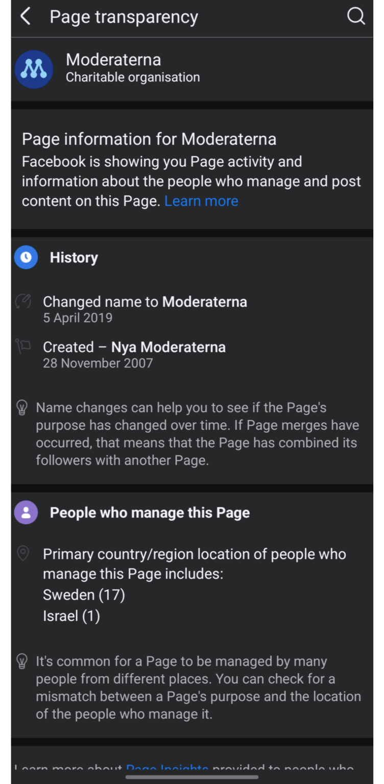 Der FB-Account der Moderaten wird von einer Person aus Israel verwaltet?