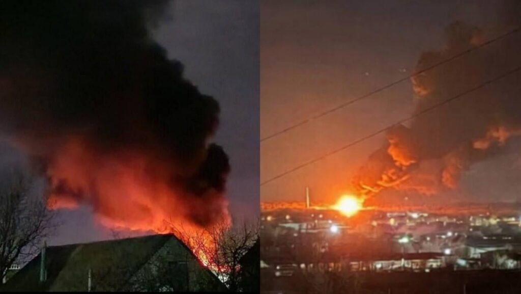 Öldepot im besetzten Luhansk getroffen, Feuer bricht aus