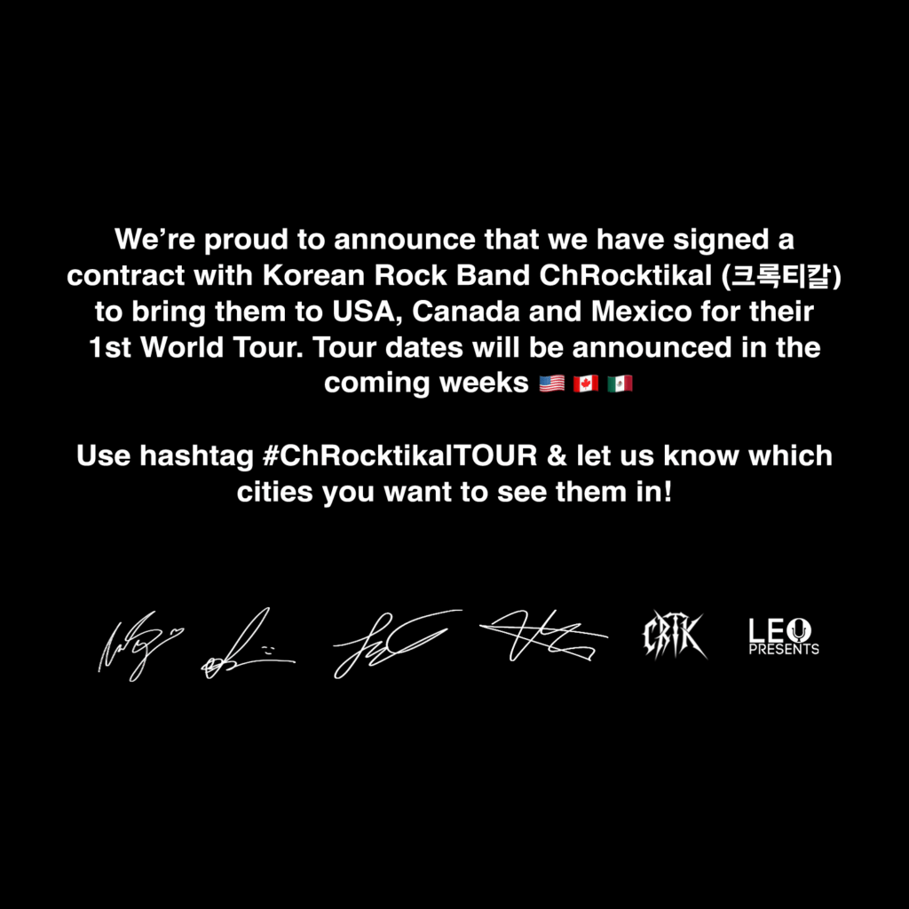 ChRocktikal unterzeichnete einen Vertrag mit Leo Presents für ihre erste Welttournee in den USA, Kanada und Mexiko im Frühjahr 2026