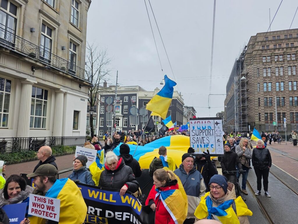 Demonstration zur Unterstützung der Ukraine gerade in den Niederlanden