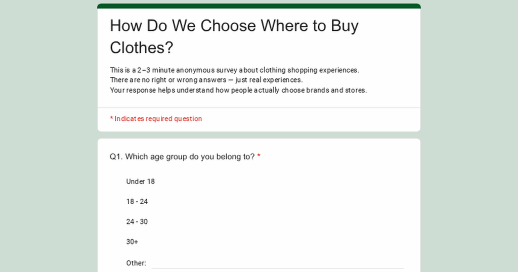 Wie entscheiden wir, wo wir Kleidung kaufen? Wie entscheiden wir, wo wir Kleidung kaufen?