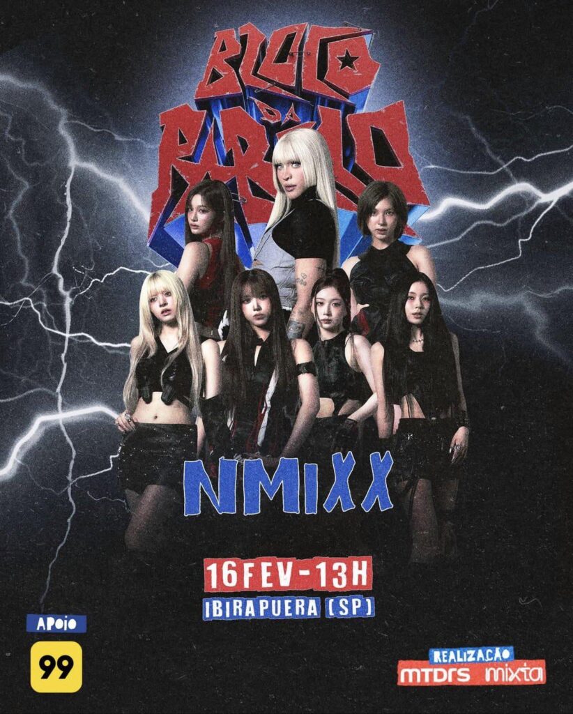 NMIXX wird auf der Bloco da Pabblo 2026 in Sao Paulo, Brasilien auftreten (Ankündigungsplakat)