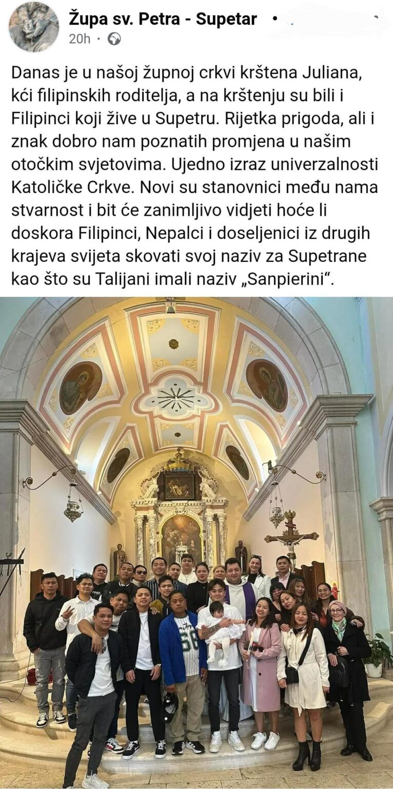 Philippinische Taufe auf Brac Philippinische Taufe auf Brac