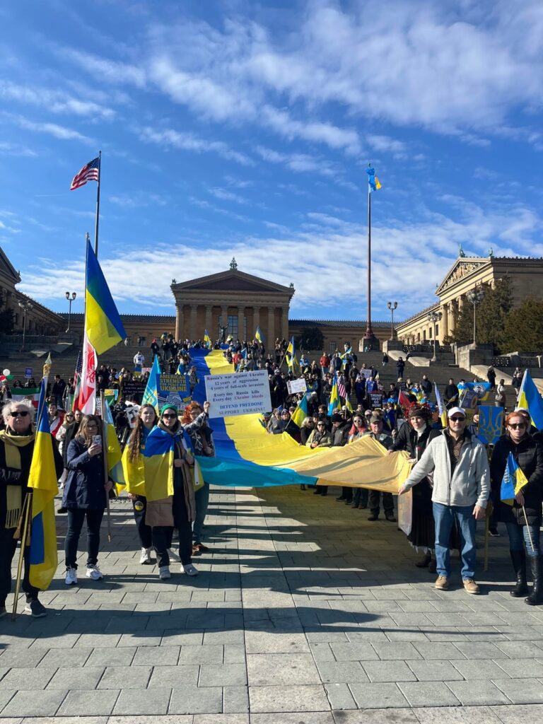 Bin heute zu einer Ukraine-Kundgebung in Philadelphia gegangen. Einige Iraner zeigten sich solidarisch