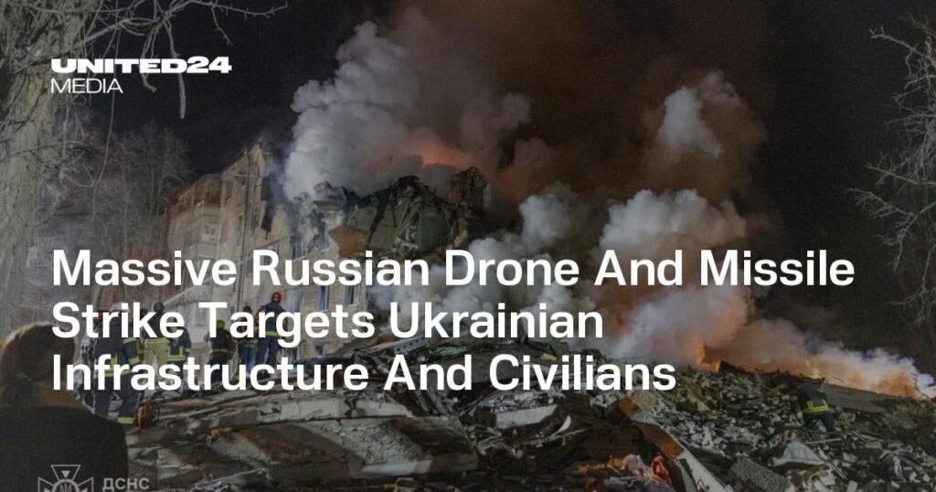 Massiver russischer Drohnen- und Raketenangriff zielt auf ukrainische Infrastruktur und Zivilisten