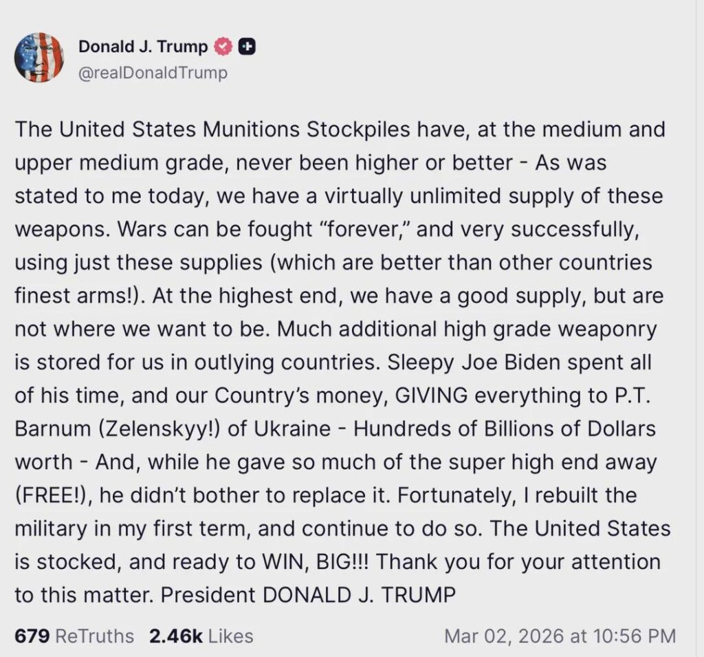 Trump macht Selenskyj dafür verantwortlich, dass den USA die High-End-Waffen ausgehen