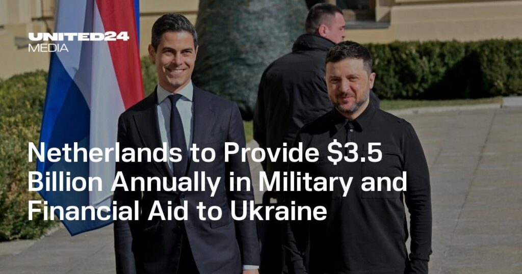 Die Niederlande stellen der Ukraine jährlich 3,5 Milliarden US-Dollar an militärischer und finanzieller Hilfe zur Verfügung Die Niederlande stellen der Ukraine jährlich 3,5 Milliarden US-Dollar an militärischer und finanzieller Hilfe zur Verfügung