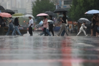 Für Jeju an der Südküste wird am Mittwoch starker Regen vorhergesagt