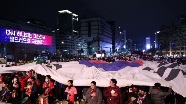 Zur Weltmeisterschaft finden öffentliche Jubelveranstaltungen auf dem Gwanghwamun-Platz statt