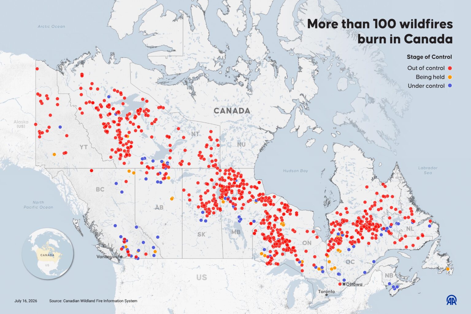 In Kanada brennen mehr als 100 Waldbrände In Kanada brennen mehr als 100 Waldbrände