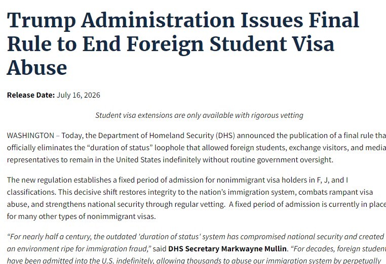 Die USA kündigen neue Visabestimmungen an, die mehr als 13.000 Südkoreaner betreffen