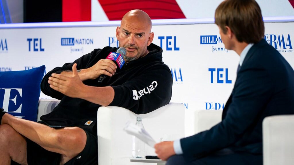Fetterman warnt davor, dass er die Demokratische Partei verlassen würde, wenn diese sich von Israel abwendet