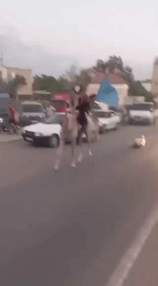 Ein Bürger im Bezirk Tomarza in Kayseri schleppte das Modell eines Terroristenführers, der mit einem Seil um den Hals auf dem Rücken seines Pferdes gefesselt war, in einem gelben Sack in das Marktzentrum, um gegen das Rahmengesetz zu protestieren, und sagte: „Die Familien der Märtyrer und die türkische Nation wollen die Terroristen in einem gelben Sack mit einem Seil um den Hals sehen.“ sagte er.
