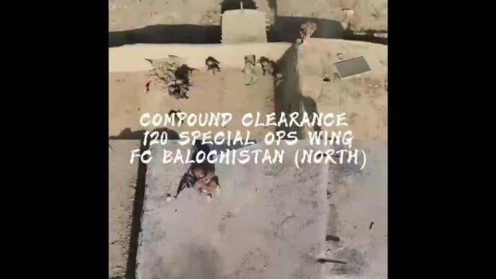 Grenzerntetruppen räumen BLA-Gelände in Mastung, Pakistan