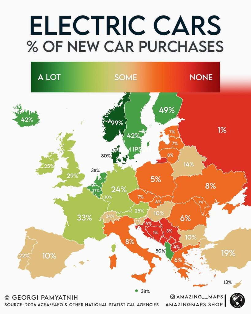 Elektroautos – % der Neuwagenkäufe