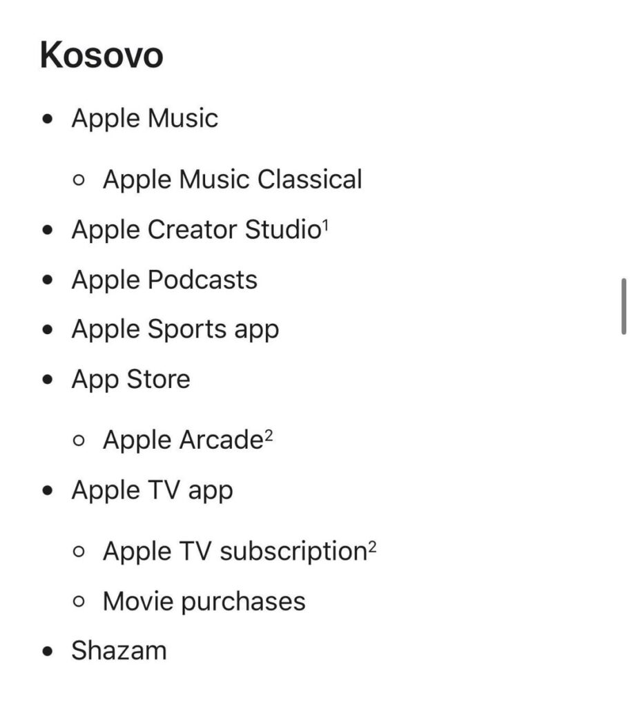 Apple hat endlich Apple TV und die Möglichkeit hinzugefügt, Filme im Kosovo und in Albanien zu kaufen.