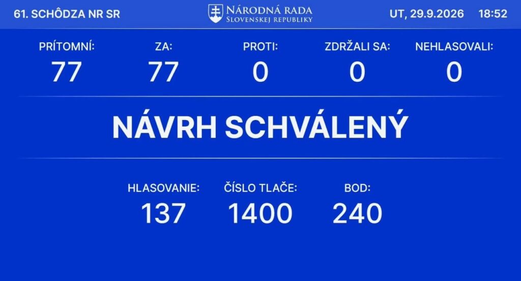 NR SR äußerte kein Vertrauen in Minister Tomáš Tarab