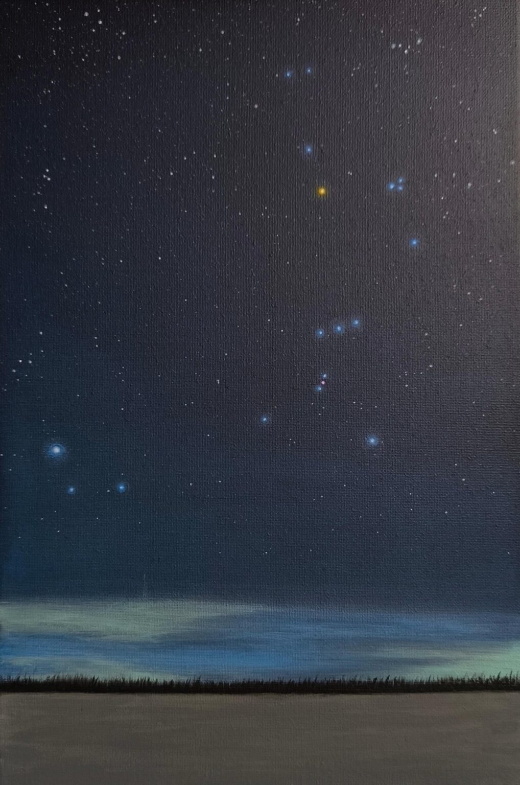 Mein Acrylgemälde des Sternbildes Orion, sieht es aus wie das echte Sternbild?