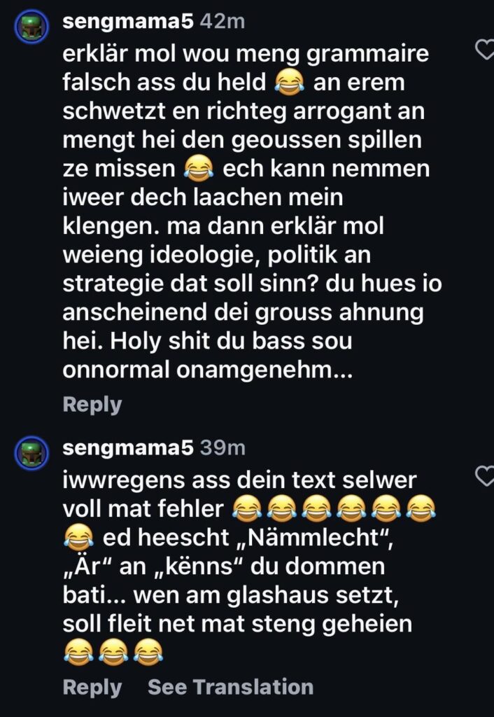 Immer wieder Menschen, die unsere Muttersprache sehr gut verstehen